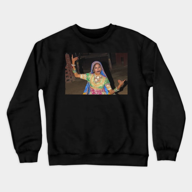 Dancer in Rajasthan, India Crewneck Sweatshirt by Carole-Anne